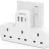 5fb3e833-6aef-400b-af50-d9af3df5e9e5.webp USB C Charger Plug SG, TESSAN 3 Way Plug Extension Socket with 3 USB