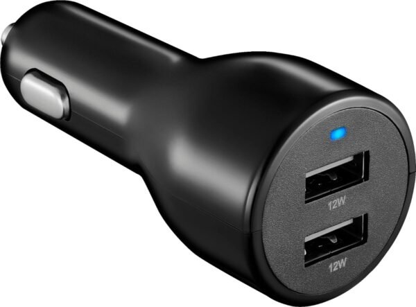 Insignia™ - 24W Dual USB Port Vehicle Charger - Black