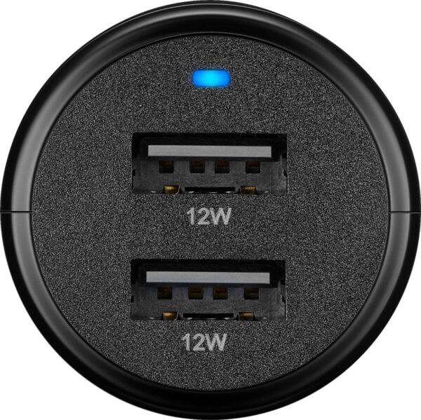 Insignia™ - 24W Dual USB Port Vehicle Charger - Black