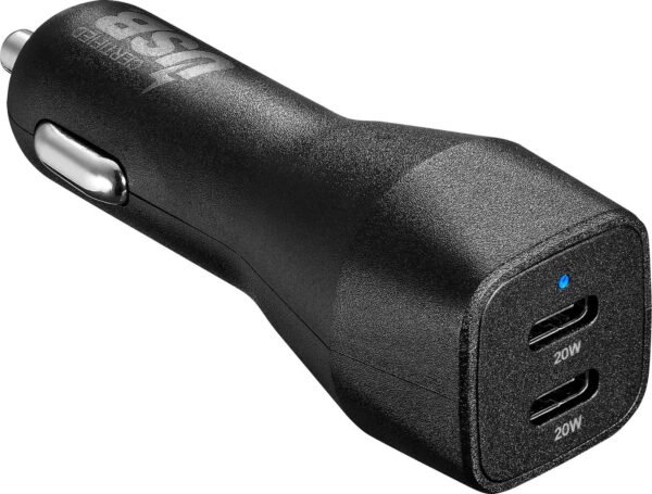 Insignia™ - 40W Dual USB-C Port Vehicle Charger - Black