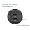 Insignia™ - 40W Dual USB-C Port Vehicle Charger - Black