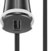 Insignia™ - 25W Lightning Vehicle Charger with 9ft coiled cable and additional USB Port for iPhone, iPad and More - Black