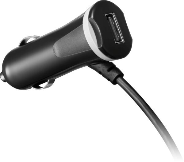 Insignia™ - 25W Lightning Vehicle Charger with 9ft coiled cable and additional USB Port for iPhone, iPad and More - Black