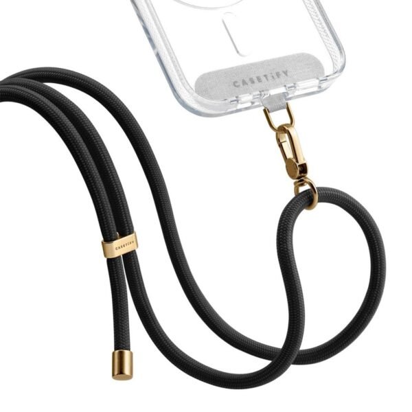 6554911_rd.jpg CASETiFY - Rope Cross-body Phone Strap Compatible with Most Cell Phone Devices - Black/Gold - Open Box - Excellent
