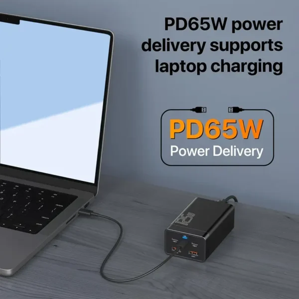 125W Gan PD Fast Charger Station 2 USB-A Ports 3 Type-C Desktop Chargers